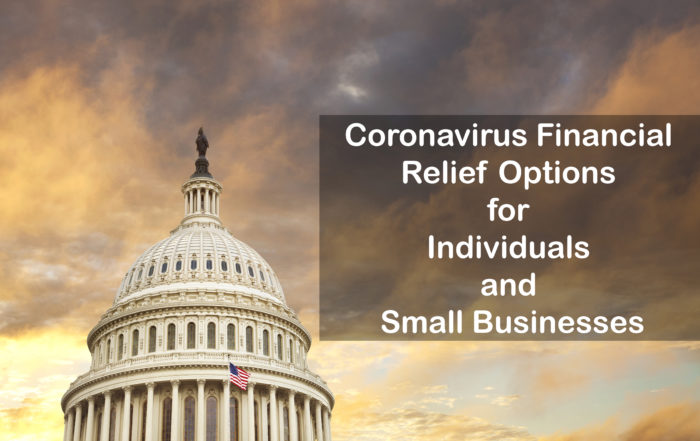 US Capitol Building - Coronavirus Financial Relief Options Graphic