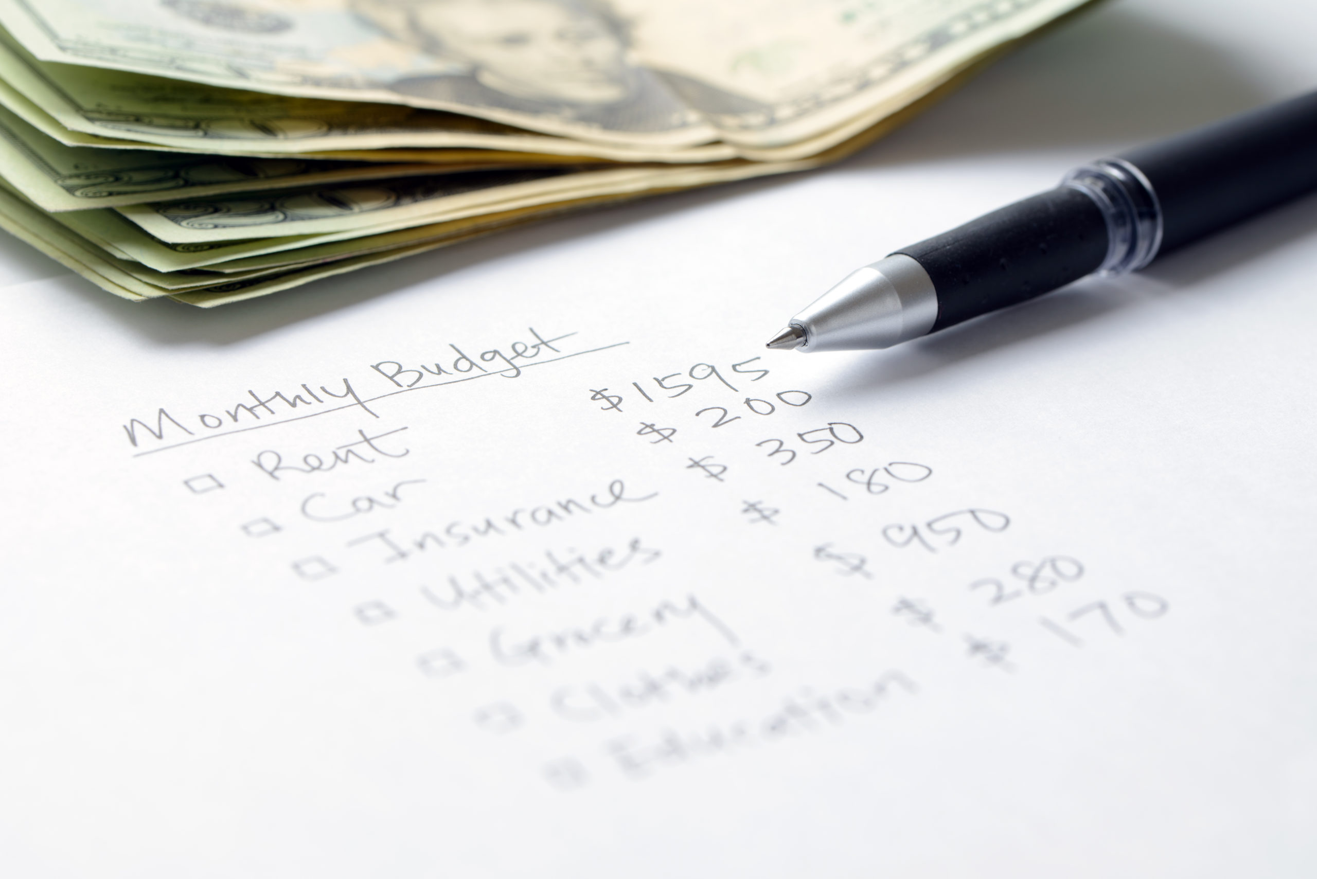 Monthly budget checklist